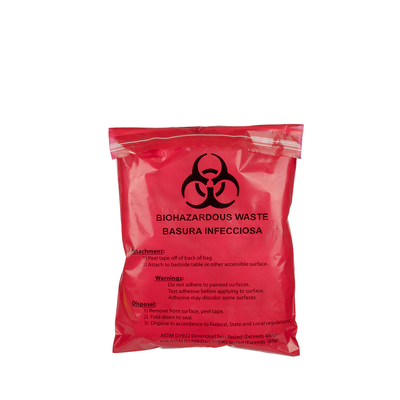 کیسه‌های ضایعات پزشکی قرمز 28×38 سانتی‌متری Convinent 2 Mil Stick-On Biohazard